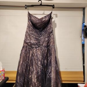 Deb Purple Glitter Prom Dress